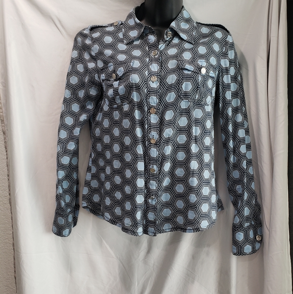 Tory Burch long sleeve top with geo print
